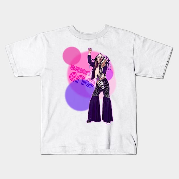 Retro Brian Eno Roxy Fan Design Kids T-Shirt by darklordpug